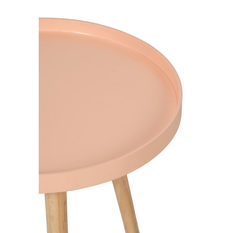 Margaux Tray Top End Table, Brown, Pink/Orange