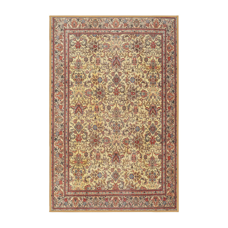 Tapis brun / rouge traditionnel, Rectangle 4 pi x 6 pi
