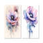 Minimalisme, coquelicots mauves - coquelicots, ensemble de 2 impressions sur toile-2029613495-2029613494