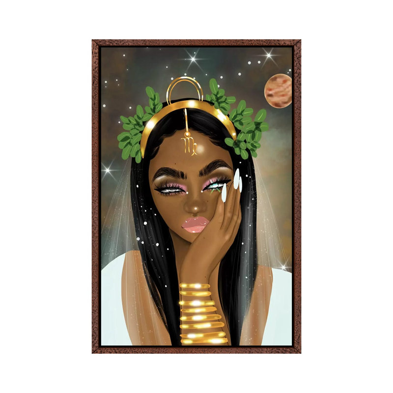 Virgo Babe by Zola - Print on Canvas, Classic Brown Wood Framed, 101.6cm H x 66.04cm W x 3.81cm D