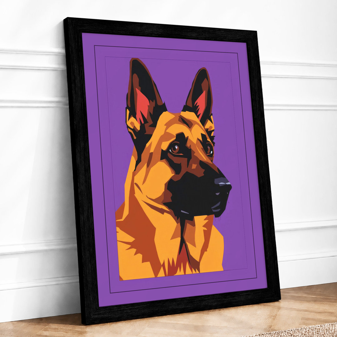 Bold German Shepherd Pop Art - Framed Print