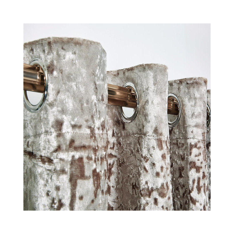 Adelen Velvet Blackout Curtain Pair, Mink, 168cm Width x 137cm Drop