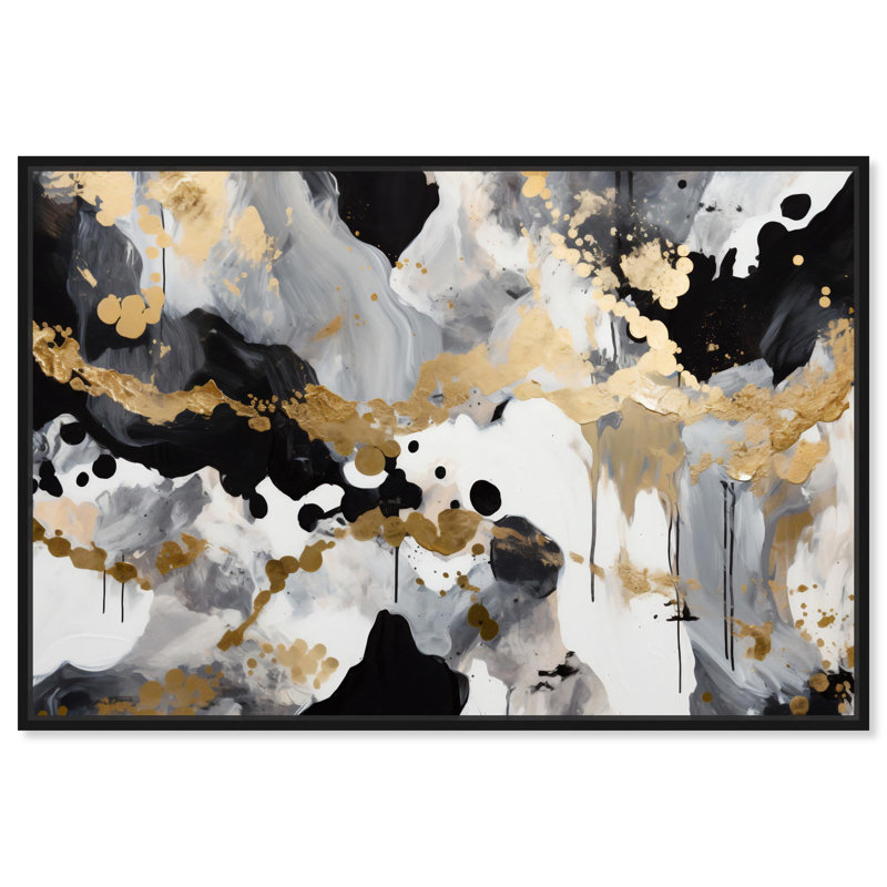 «Reality Canvas Elegant Abstract Wall Art» par Art Remedy, H 11 po x l 16 po, Cadre noir