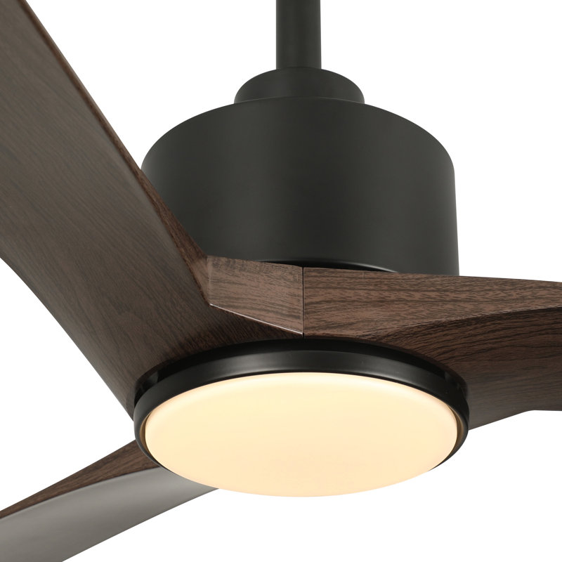 Karlena 60'' Modern Large Dimmable Ceiling Fan with Led Light and Remote, APP, TIimer, Memory, Bronze/Matte Black