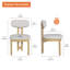 Ensemble de salle à manger moderne 7 pièces de 67 pouces avec 6 chaises de salle à manger rembourrées, plateau de table en placage de bois véritable, pieds de chaise en bois massif, dossiers incurvés, ceintures cannelées et nœud décoratif noir-857889670-857889672