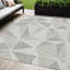 Tapis intérieur / extérieur lavable géométrique 5 pi x 8 pi brun et beige taupe