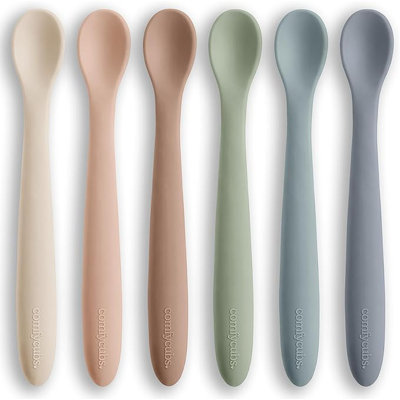 Comfy Cubs Silicone Baby Spoons Set – BPA Free, Soft Gum-Safe Toddler Eating Essentials – Lightweight & Flexible Baby Spoons, Dishwasher Safe