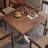 Brown Square Solid Wood Dining table-329625265