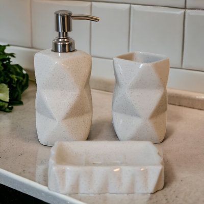 Sindri White Bathroom Set Of 3