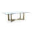 Hudock - Modern Glass + Brushed Brass Rectangualr Dining Table