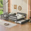 Lit en bois avec lit gigogne-115672707