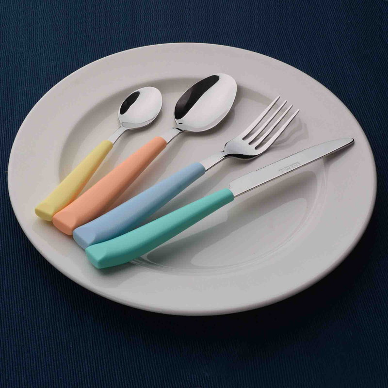 Metro Lane Chaselynn 24 Piece Stainless Steel Cutlery Set , Service for 6,  Multi Colored