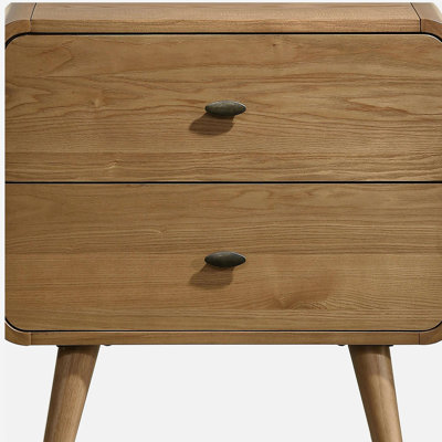Winston Light Ash 2-drawer Nightstand Bedside Table