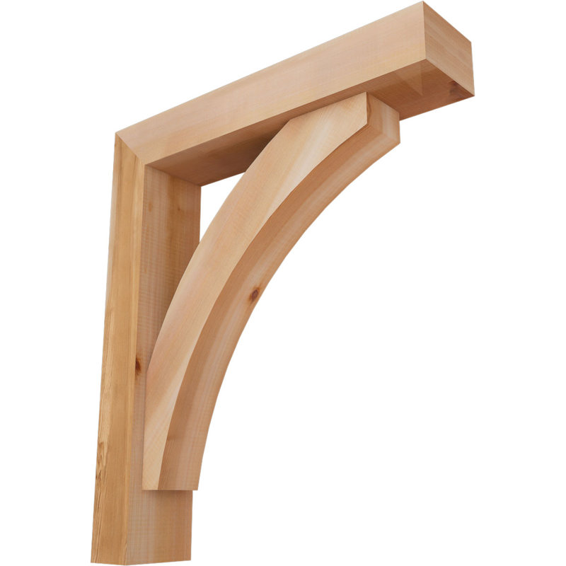 Thorton Block Bracket with Offset Brace, 30 x 26, 5 1/2"W Western Red Cedar (Smooth)
