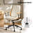 Oswina 37.75"H Modern Tilting Upholstered Solid Wood Office Chair with Bent Wood-1869847904