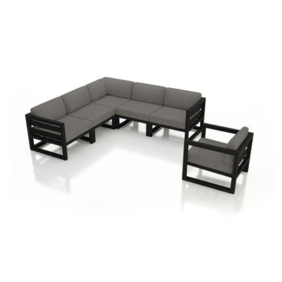Avion 6 Piece Sectional Set - Black