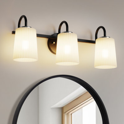 Luminaire de salle de bain noir 3 lumières Chalfant