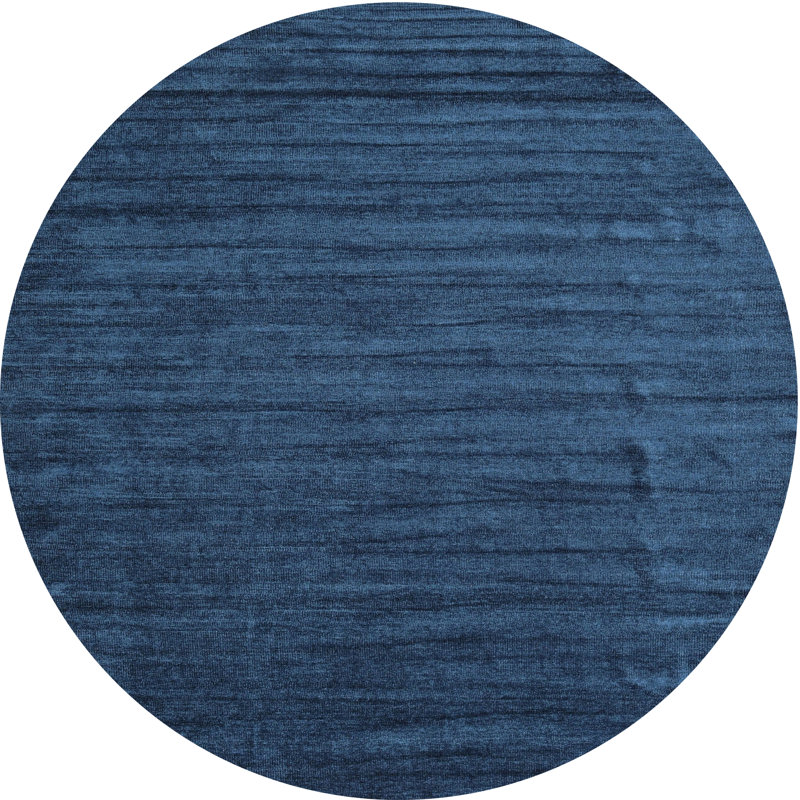 Tapis contemporain bleu, Rond 6 pi