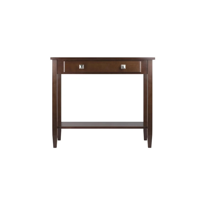 Airlee Console Table, larger drawer & bottom shelf, Antique Walnut 29.83'' H X 33.92'' W X 14.89'' D