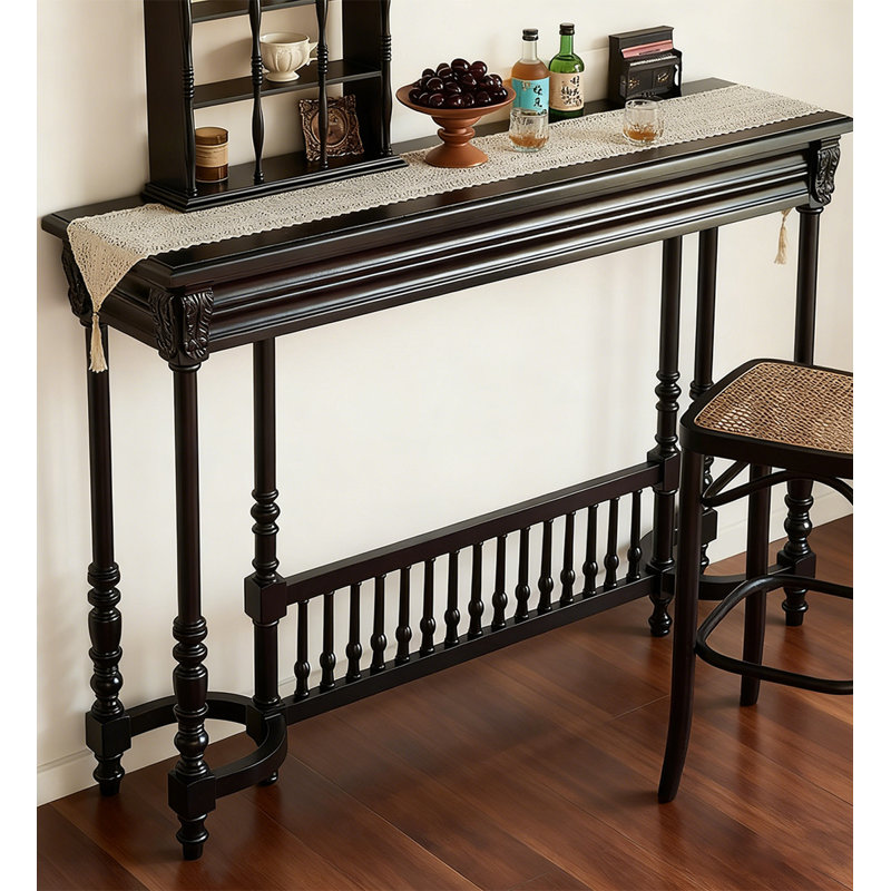 Console de hall d'entrée sculptée en bouleau American Country, H 43,3 po x l 47,23 po x P 15,74 po