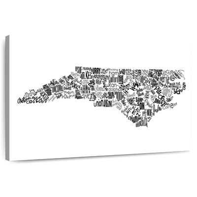 Aliaz North Carolina Map Typography