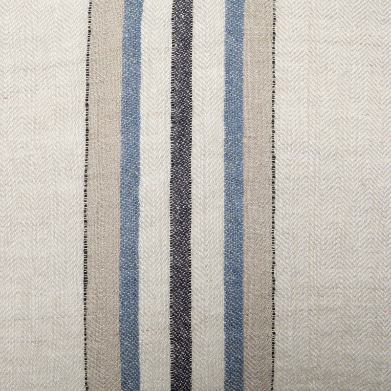 Antwerp Trio Stripe Pillow Cover - 22" x 22", Blue/Natural All-Over Stripe
