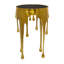 Cole and Grey Aluminum Metal Drip Abstract Gold Side End Accent Table with Melting-Designed Legs and Black Glass Top-1070204749