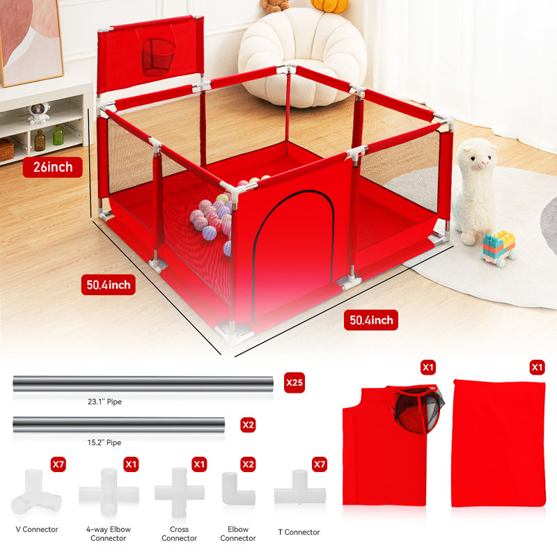 Barrière de sécurité pour bébé, Rouge