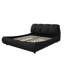 Lit tapissier luxueux grand lit, tête de lit ergonomique noire, lit plateforme noir sans sommier requis avec cadre en bois massif, coussin ultra doux