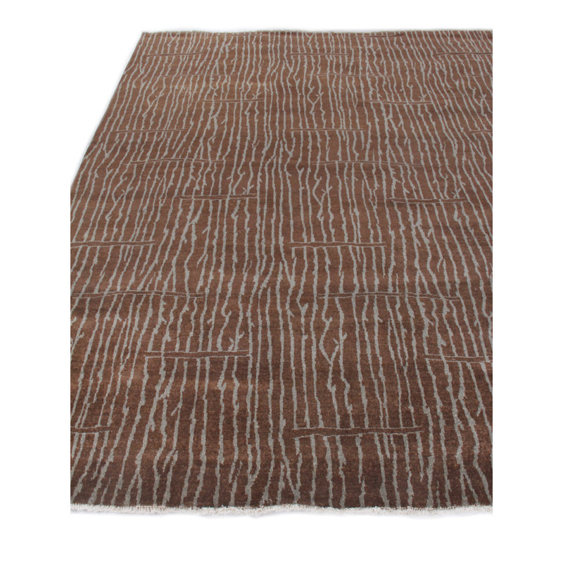 Metropolitan Wool Geometric Area Rug in Brown, Rectangle 9' x 10'