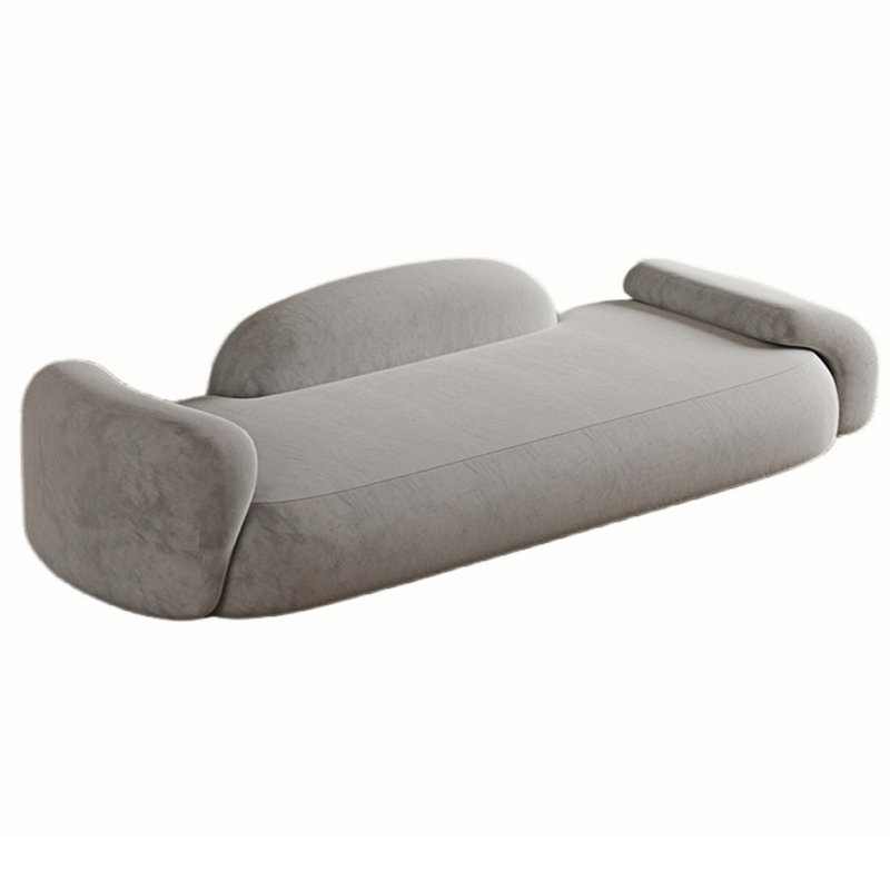 Banc rembourré en mélange de polyester Harnam, H 21,65 po x l 70,86 po x P 19,68 po, Grège