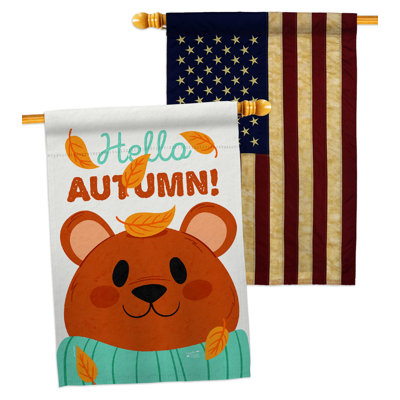 Drapeau intérieur 40 po x 28 po Bearly Autumn