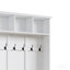 Portemanteau polyvalent 3-en-1 avec 6 crochets, banc de rangement en noyer de ferme avec tablettes réglables, portemanteau d'entrée de 55 po avec plusieurs espaces de rangement pour vestibule, couloir, blanc-129025605
