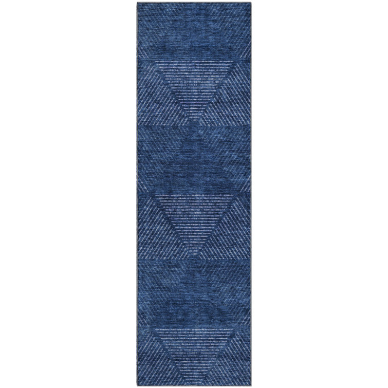 Premium Machine Washable Prisco Navy Rug