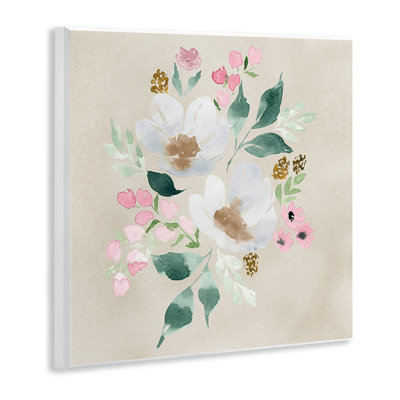 Neutral Floral Beauty Wall Plaque Art by Lucille Price
