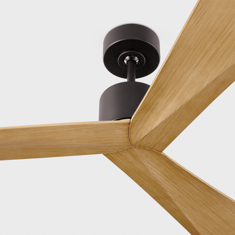 Visual Comfort Fan Adler 52 Indoor Ceiling Fan with Natural Honey ABS blades and Handheld Remote, Midnight Black
