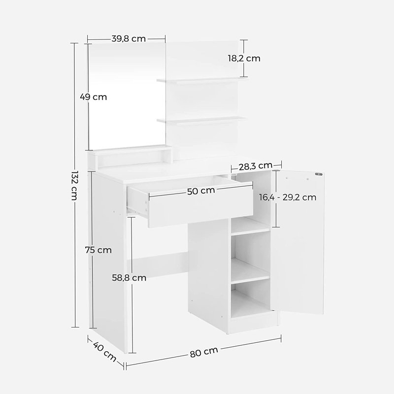 Jazimine Dressing Table with Mirror