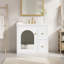 Ensemble de meuble-lavabo mural, 24 po, lavabo en céramique, 2 tiroirs, 1 porte à fermeture en douceur