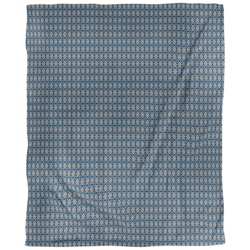 Tissu diamants, Bleu, L 58 po x l 36 po, Faux lin