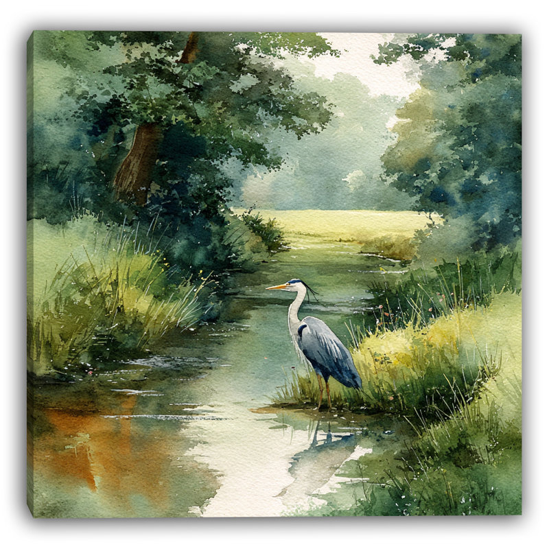 Light Heron - Wrapped Canvas Wall Art