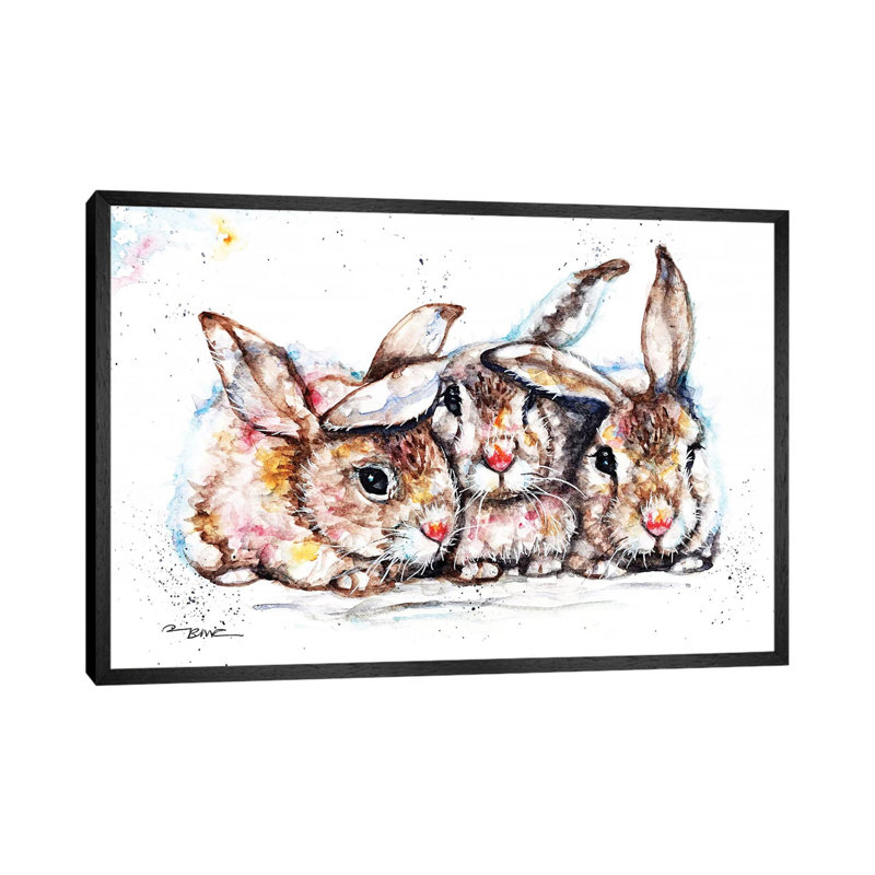 We're All Ears! by BebesArts - Painting on Canvas, 66.04 cm H x 45.72 cm W, Black Framed