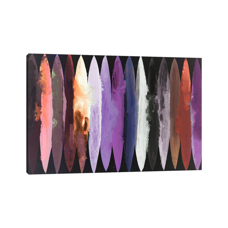 Even Flow - Inverted Purple 6 Pcs., 12" H x 18" W, Wrapped Canvas