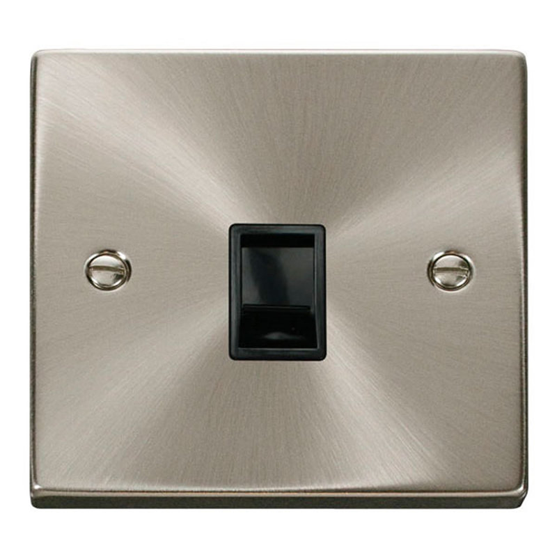 Satin / Brushed Chrome Rj11 Socket