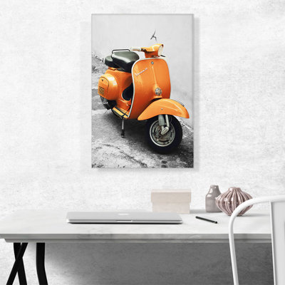 " Orange Italian Vespa Scooter "