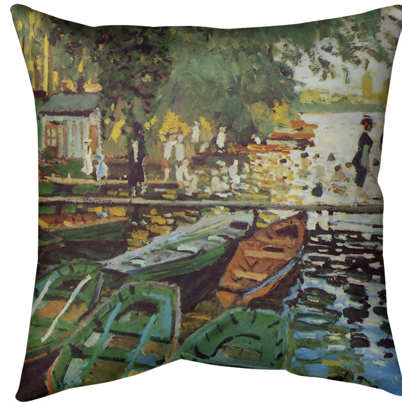 Claude Monet Linen Reversible Throw Pillow, Poly Fill, Poly Twill