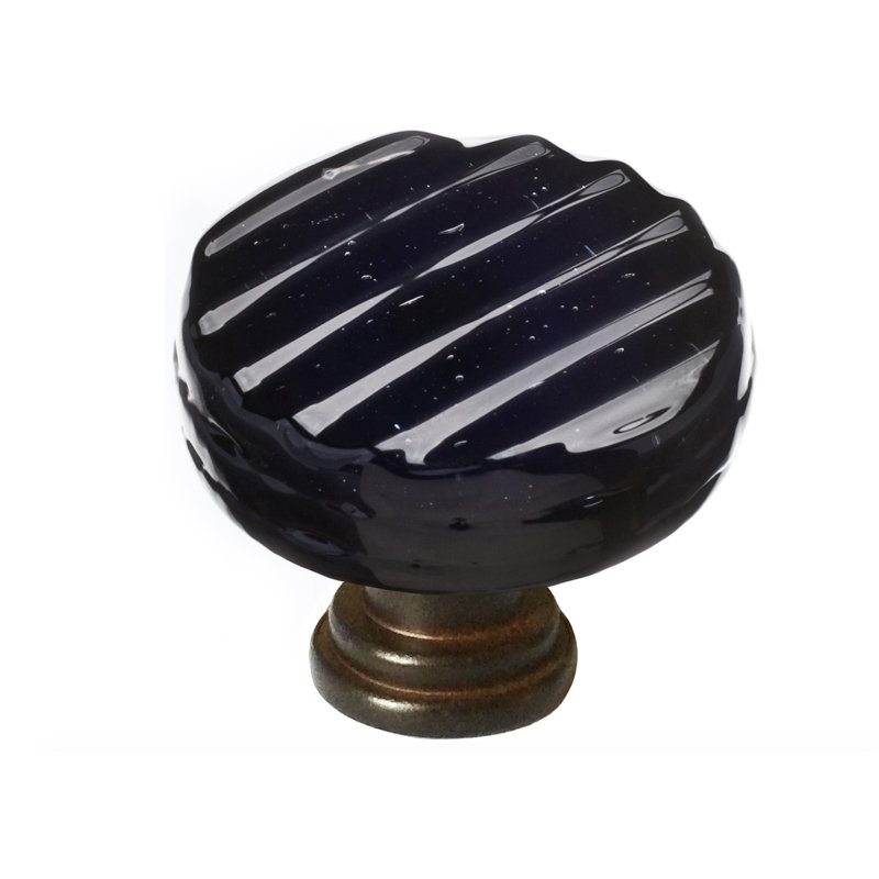 Texture Glass Mushroom Knob, Oil Rubbed Bronze, Black