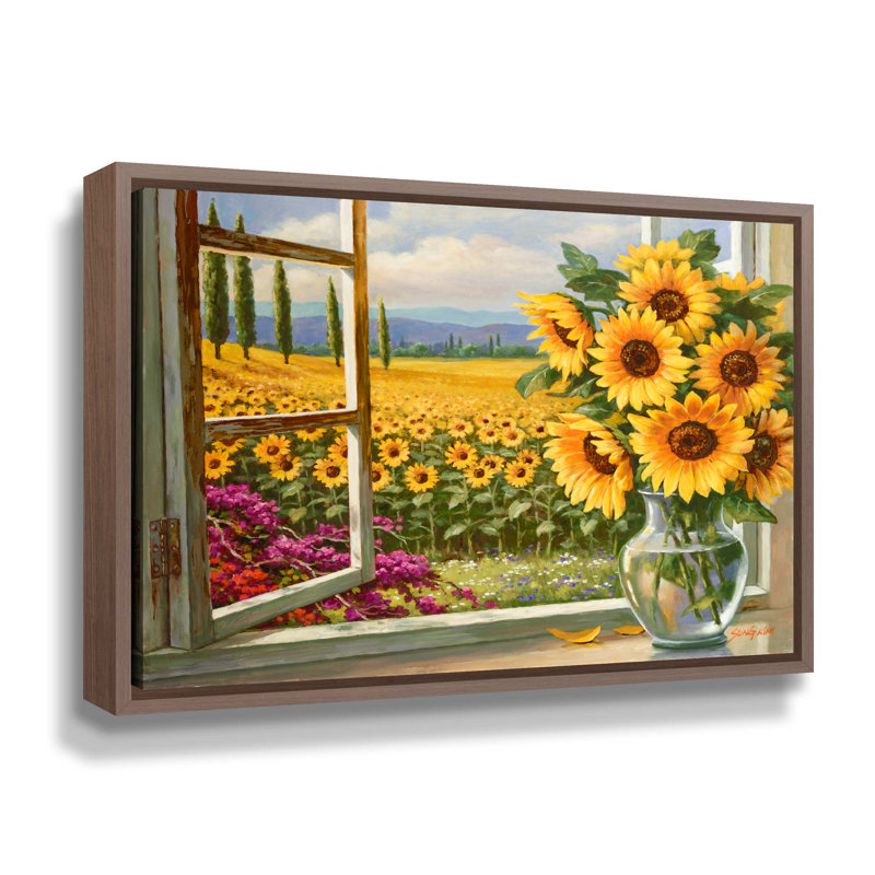 Arezo Time - Reproduction d'art sur toile, H 36 po x l 48 po x P 2 po, Cadre flottant en noyer