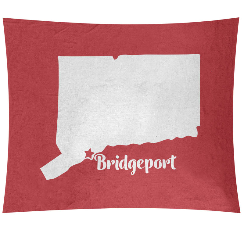 Tapisserie murale connecticut bridgeport, H 27,5 po x l 37,5 po, Rouge