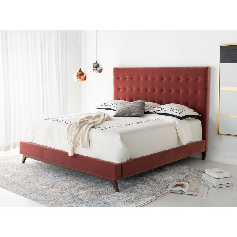 Bunny Upholstered Bed, Dusty Rose, Queen