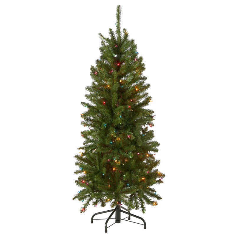 The Holiday Aisle® Kingswood Fir Pencil Tree with Multicolor Lights, 4.5'